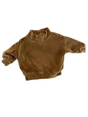 The Simple Folk Brown Plush Mock Neck Sweatshirt